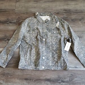 Ashley Mason leopard Jean jacket XL